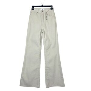AMI PARIS Alexandre Mattiussi Women's Size XS Flare Leg Corduroy Trousers Ivory
